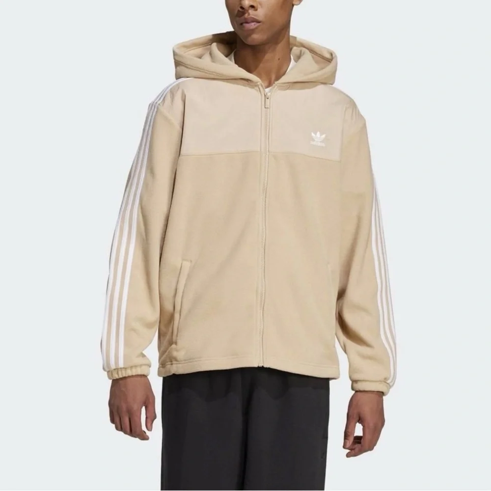 Adidas Men's three stripe teddy fleece hoodie size xs